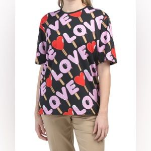 LOVE MOSCHINO allover love designer logo tee tshirt - new!
